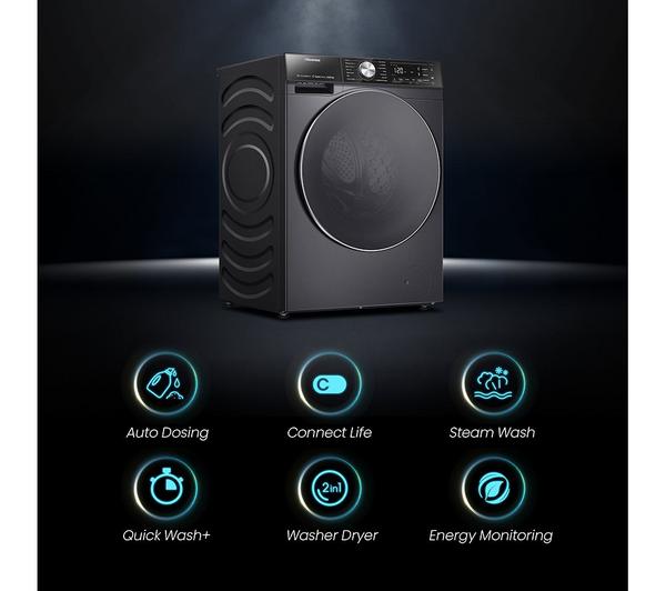 Hisense WD5S1045BB 5S Series Auto Dosing WiFi Washer Dryer 10.5kg Black