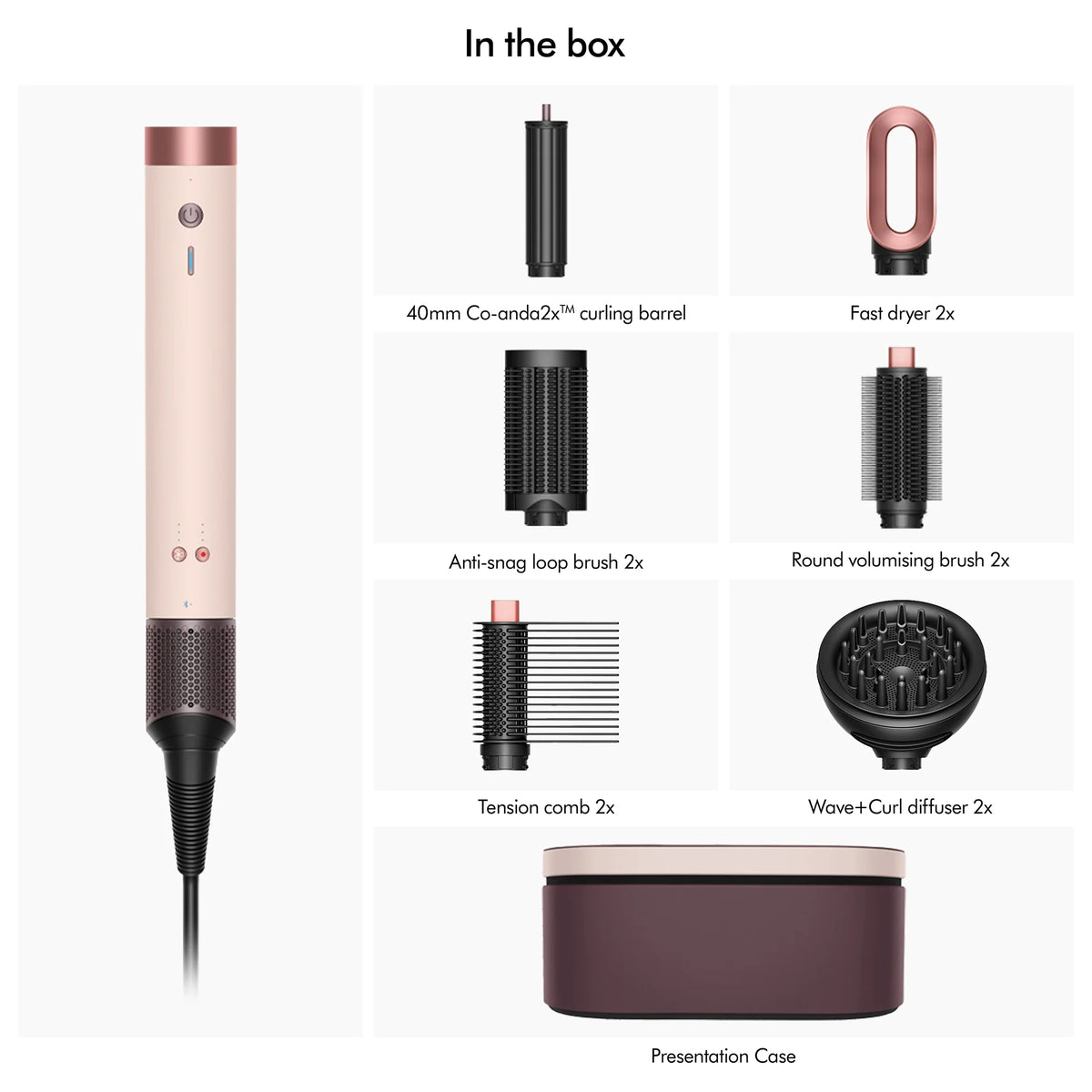 Dyson Airwrap Co-anda 2x Multi-Styler & Dryer with Diffuser – Curly + Coily, Ceramic Pink